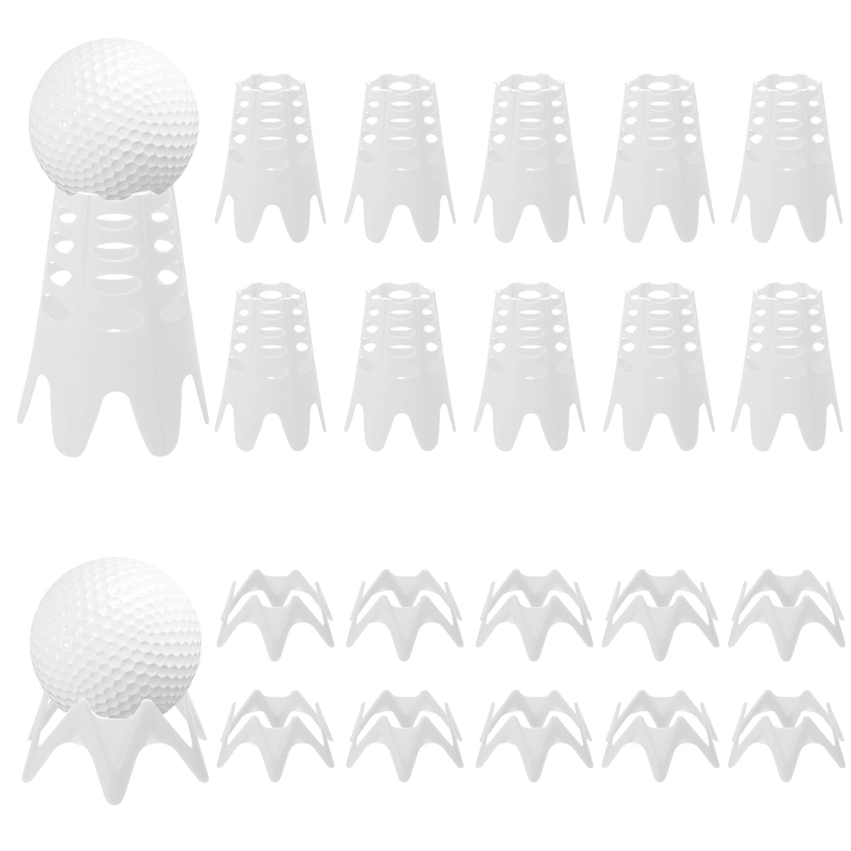 PEUTIER 20St Golf Tees Kunststoff Golf Simulator Tees Übungs Golf Tees Drinnen Draußen Golf Matten Tees Golf Trainingszubehör für Zuhause Draußen Winterrasen (10 Hoch + 10 Kurz)