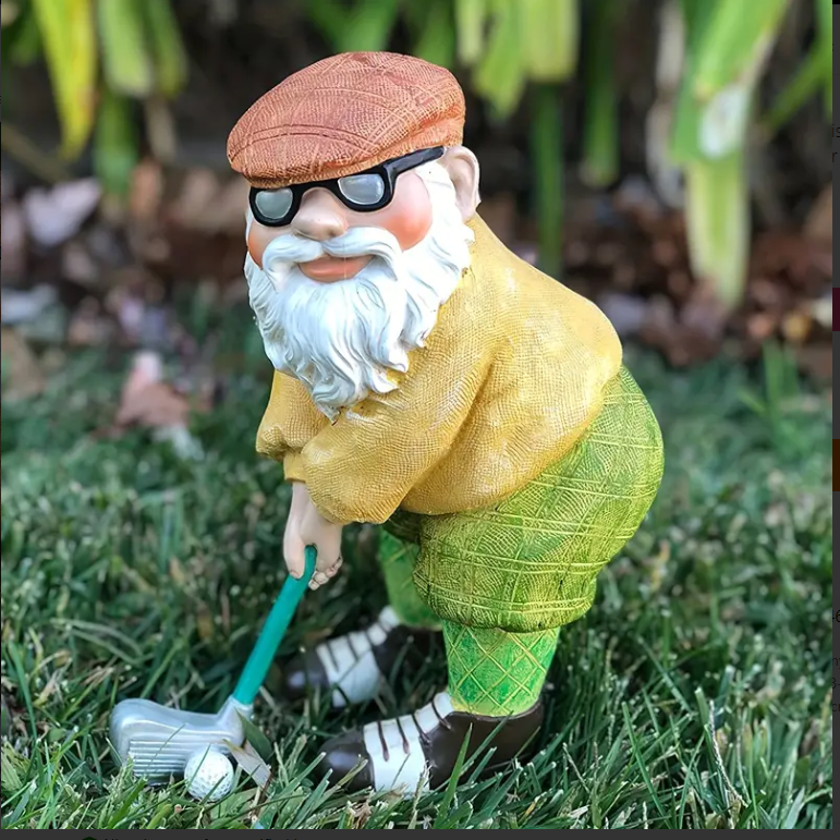 Golf Gnome Garden Statue for Year-Round Decor