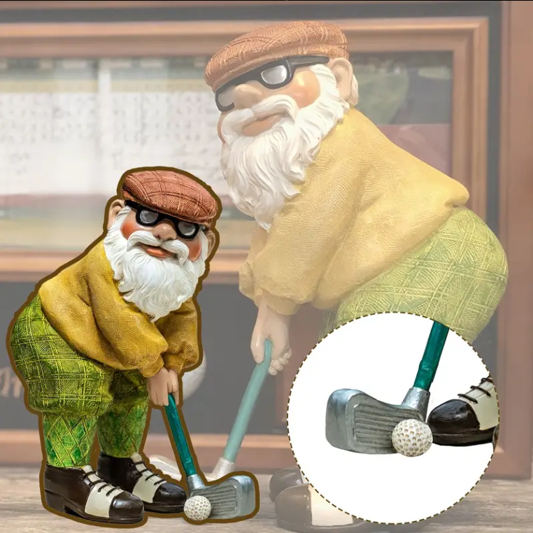 Golf Gnome Garden Statue for Year-Round Decor