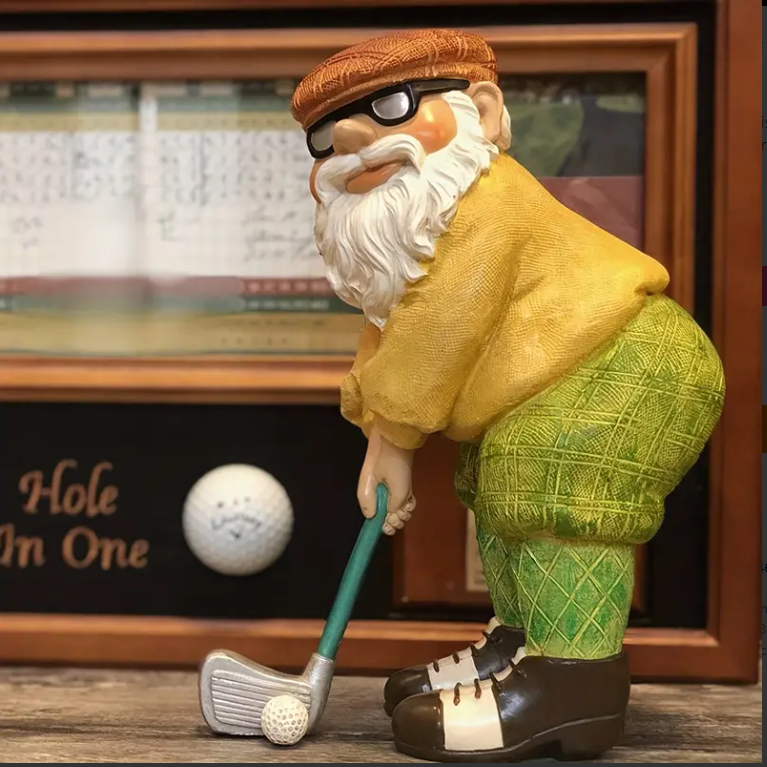 Golf Gnome Garden Statue for Year-Round Decor