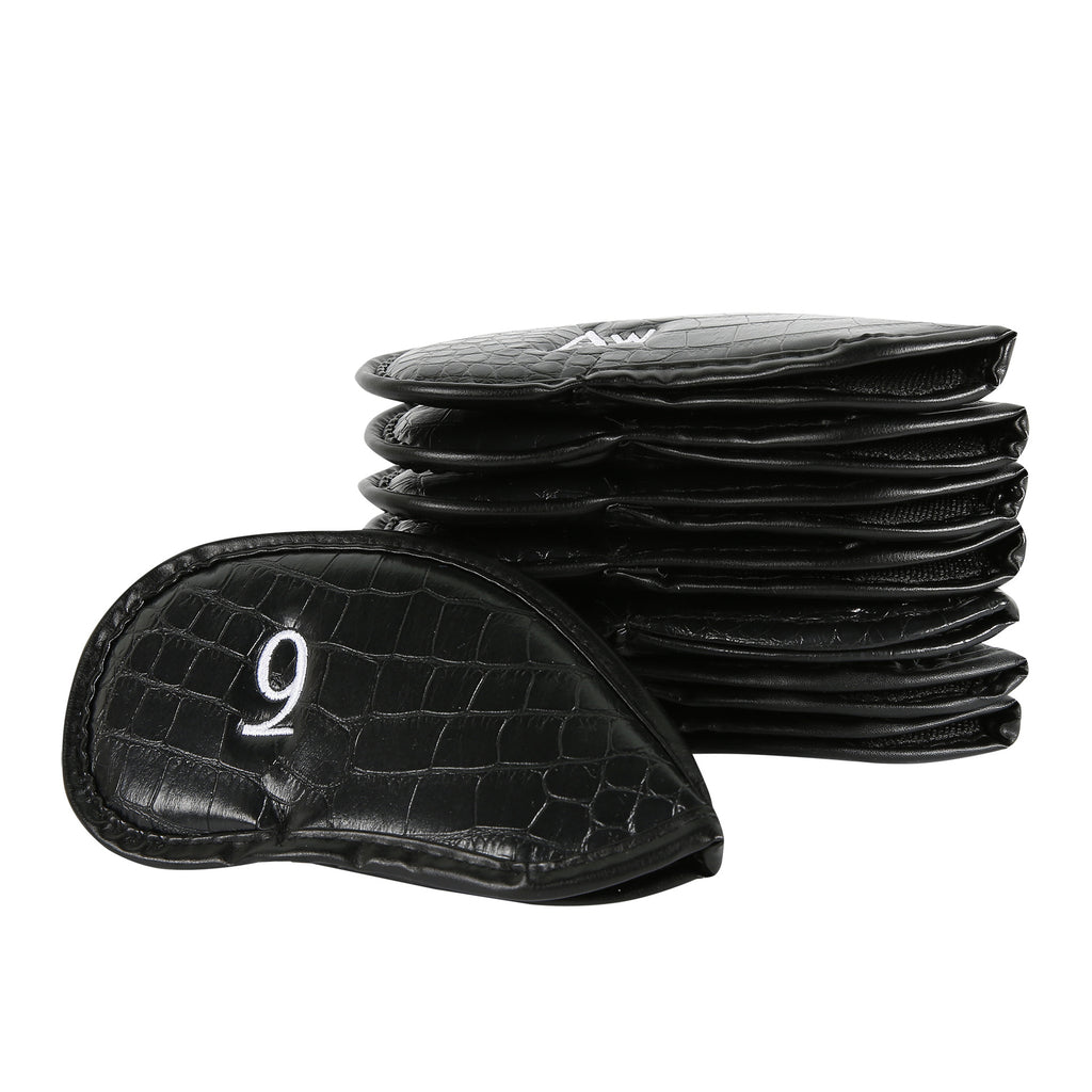 Custom PU Leather Golf Iron Head Covers with Patterns