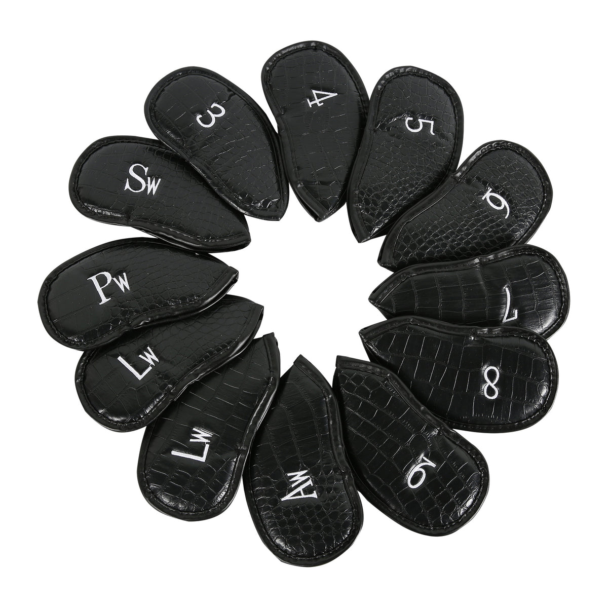 Custom PU Leather Golf Iron Head Covers with Patterns