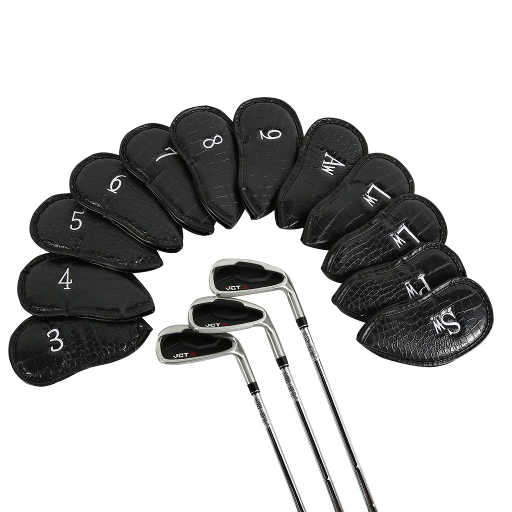 Custom PU Leather Golf Iron Head Covers with Patterns