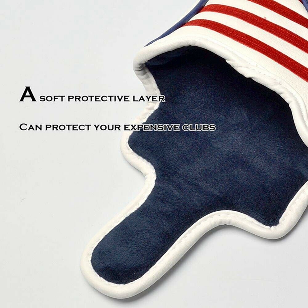 USA Embroidered PU Leather Golf Putter Headcovers