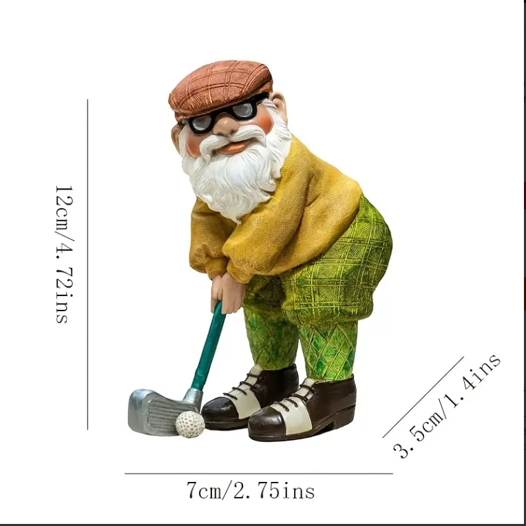 Golf Gnome Garden Statue for Year-Round Decor