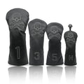 4 Pcs Golf Club Head Covers PU Leather Skull Golf Club Covers for Drivers Fairway Woods and Hybrids Fit Most Golf Clubs Golf Headcovers Set