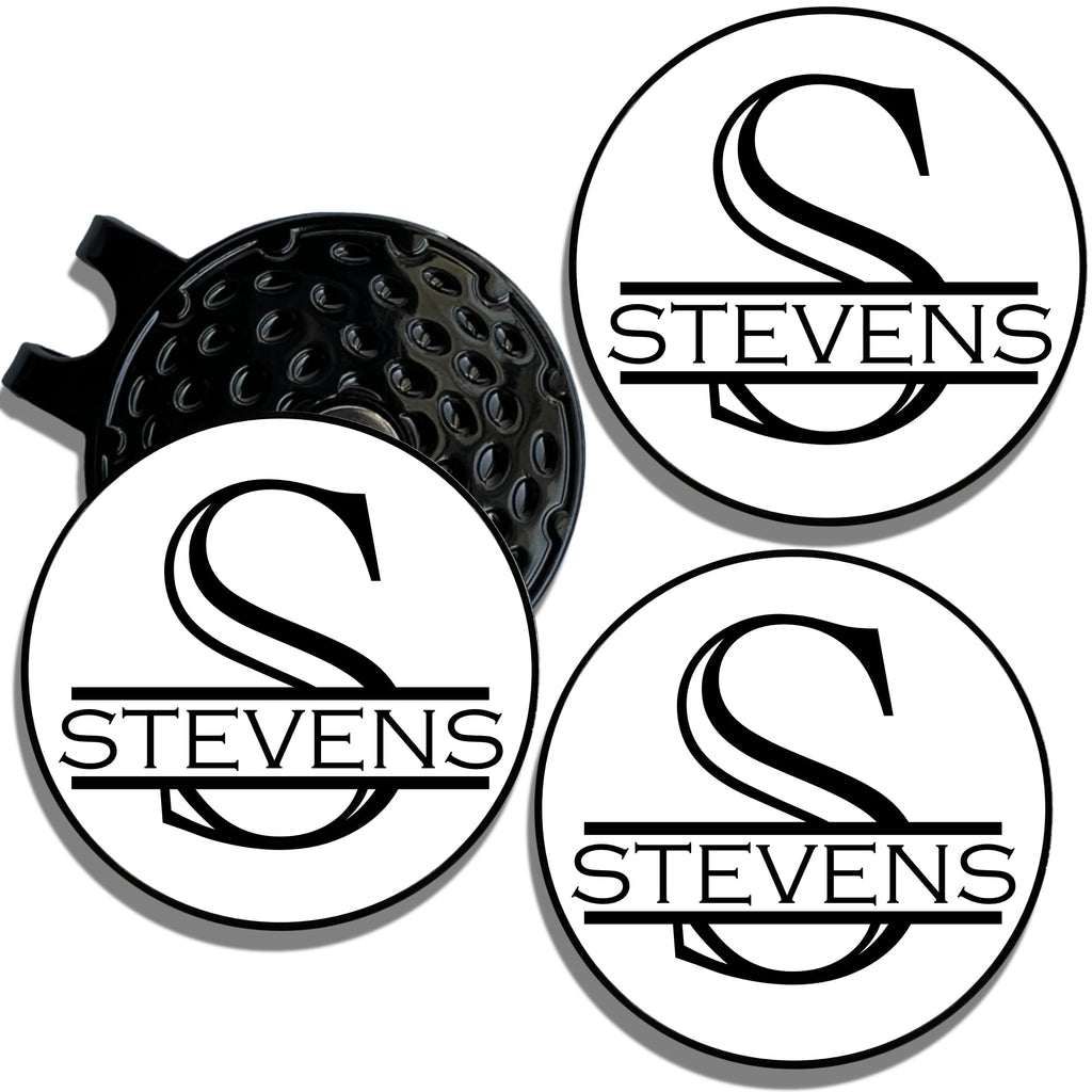 Personalized Golf Ball Marker Hat Clip | 3 Pack | Golf Marker Magnetic Hat Clips | Monogrammed Golf Gifts | Golf Accessories for Men & Womens Golf Markers